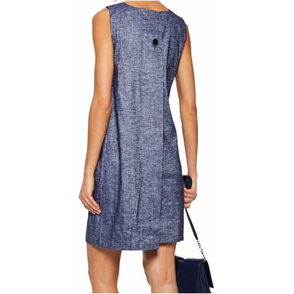 THEORY Women’s Narlica Linen Blend Blue Chambray Shift Dress size 4 - Picture 1 of 6